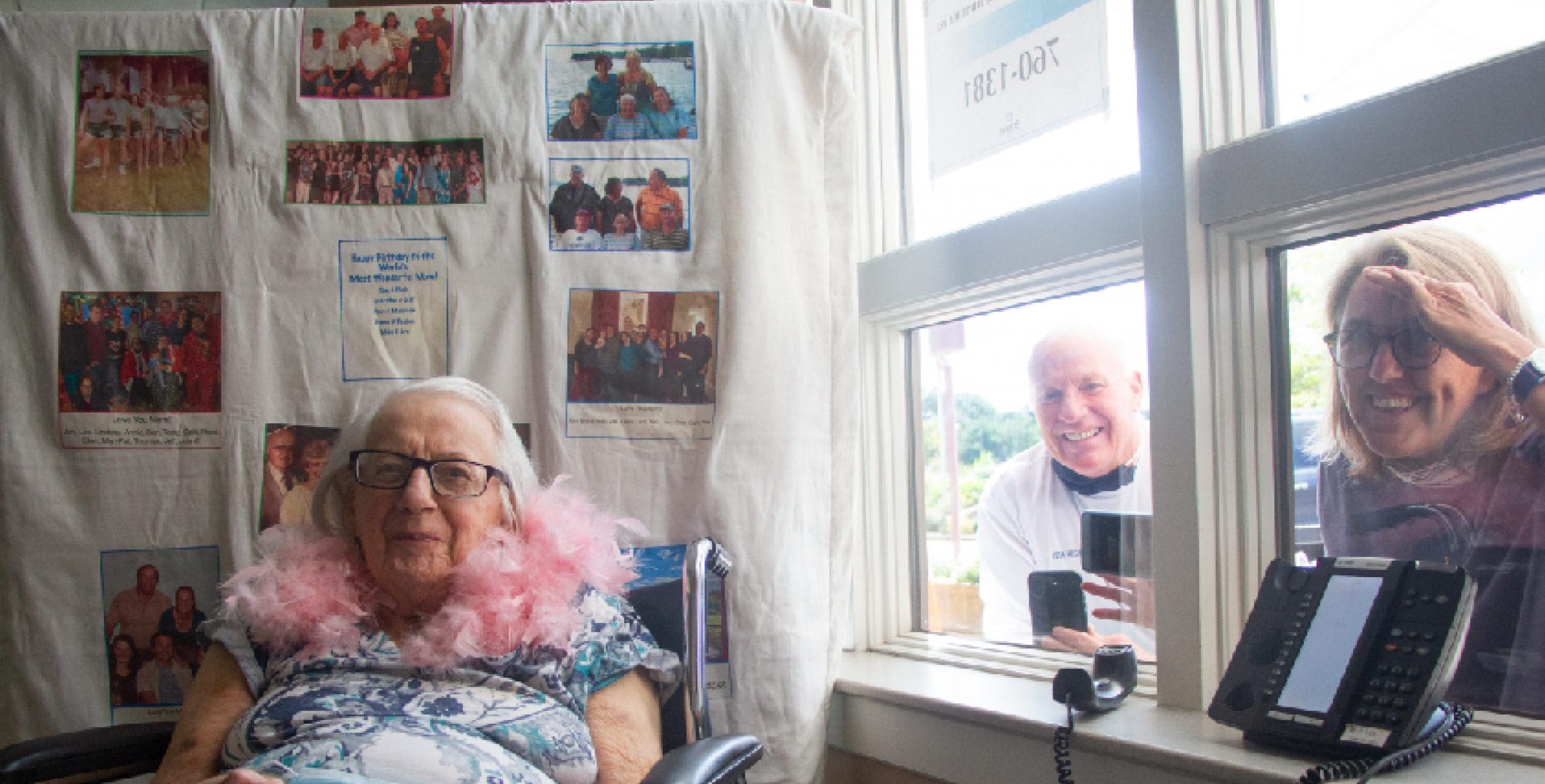 Betty Kelly, resident at St. John's Home, with her family.